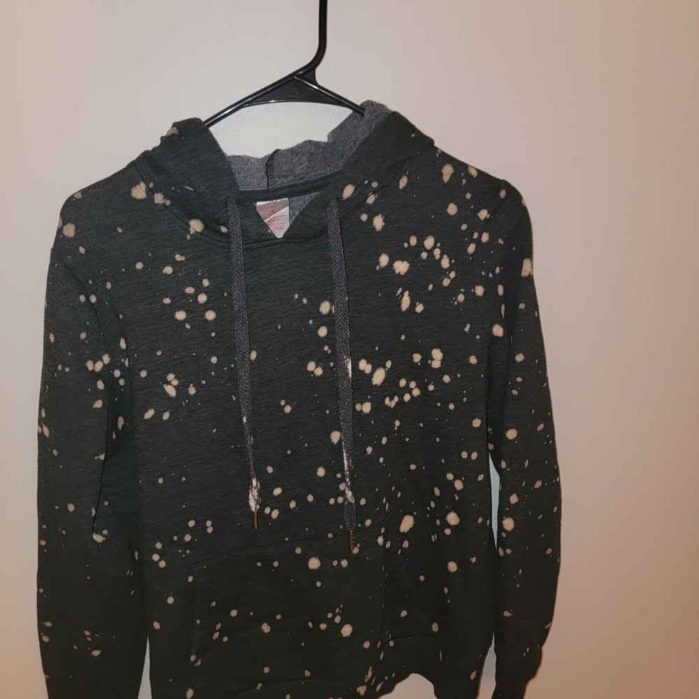 Women's Black and White Splatter Hoodie